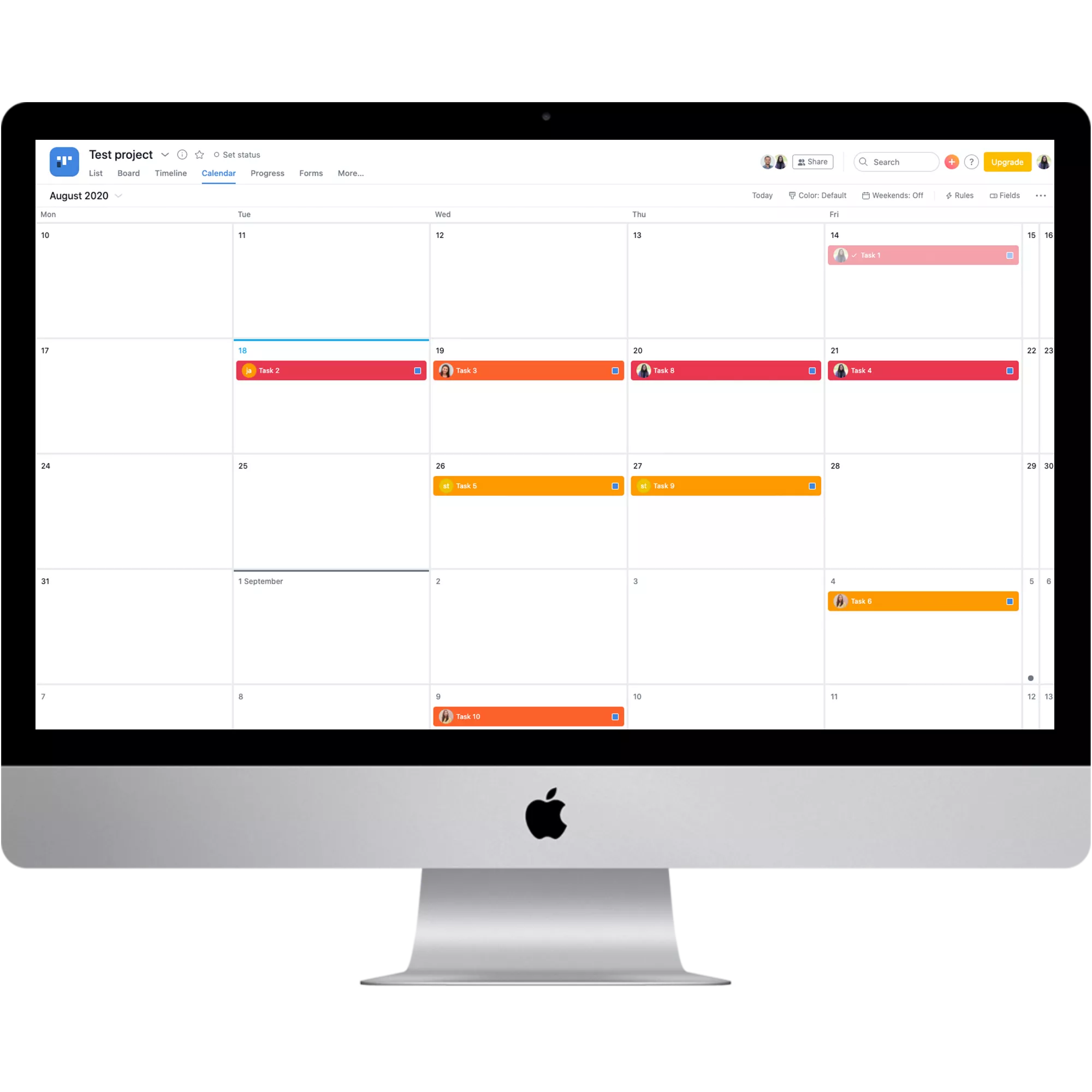 Asana - Calendar View