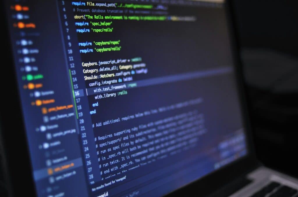 developer's code on screen
