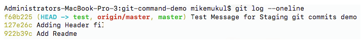 Git log oneline