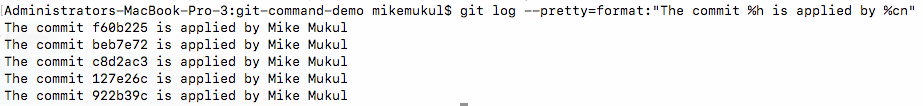 git log pretty